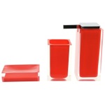 Gedy RA580-06 Red 3 Pc. Accessory Set Made With Thermoplastic Resins